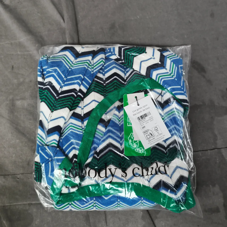 NOBODY'S CHILD CHEVRON TRIPE MINI DRESS IN MULTI SIZE MEDIUM