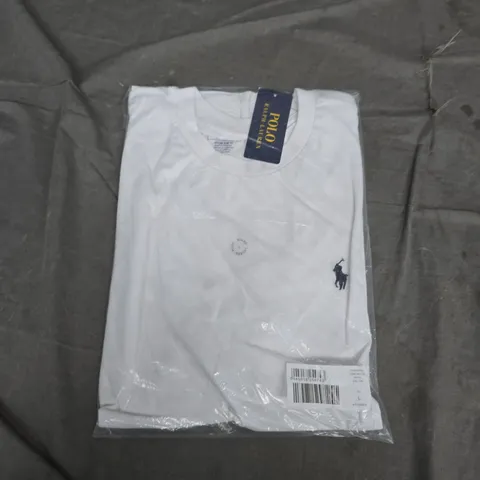 POLO RALPH LAUREN CUSTOM SLIM FIT WHITE T-SHIRT – MEN’S, SIZE L