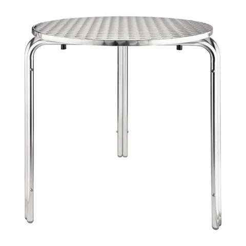 BOXED BOLERO ROUND STAINLESS STEEL BISTRO TABLE