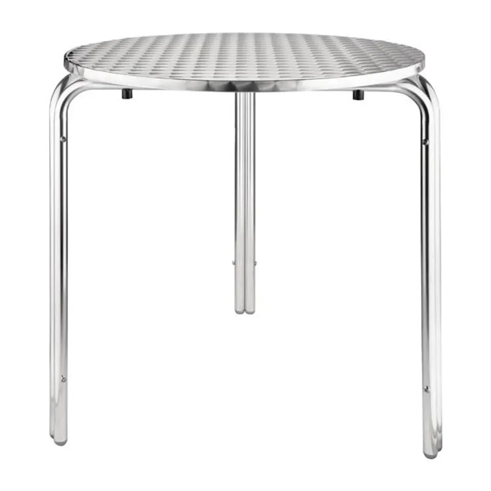 BOXED BOLERO ROUND STAINLESS STEEL BISTRO TABLE