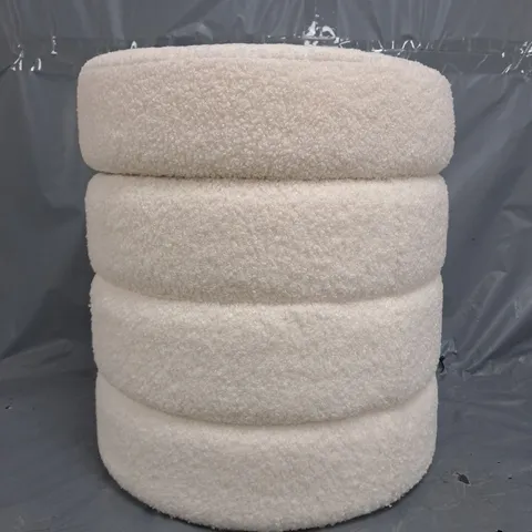 ROUND RIBBED STORAGE STOOL IN CREAM