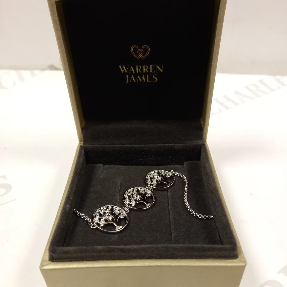 WARREN JAMES SILVER TREE OF LIFE CHAIN BRACELET 
