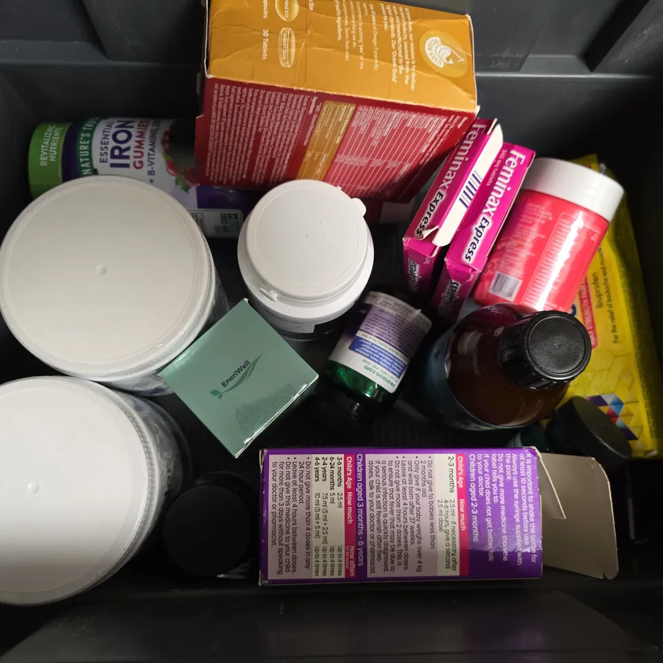 APPROXIMATELY 15 ASSORTED VITAMIN/HEALTH AID PRODUCTS TO INCLUDE L-SERINE POWDER AMINO ACID, ENERIWELL BLOOD SUGAR, LITHIUM OROTATE, ETC - COLLECTION ONLY