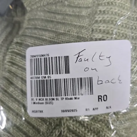 RUTH LANGSFORD FASHION OLIVE KNIT JUMPER β SIZE M