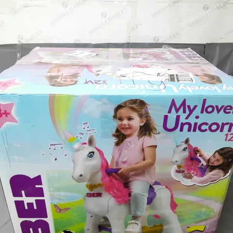 BOXED FEBER MY LOVELY UNICORN RIDE-ON - COLLECTION ONLY