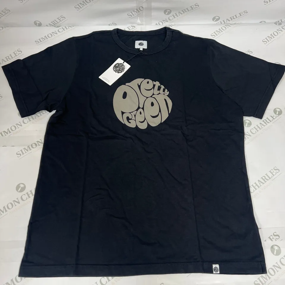 PRETTY GREEN GILLESPIE LOGO T SHIRT IN BLACK SIZE XL