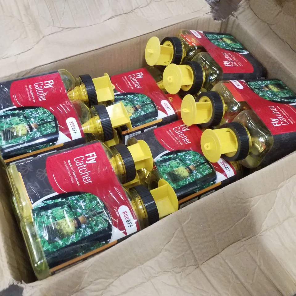 BOX CONTAINING APPROXIMATELY 20 BUG OFF FLY CATCHERS 