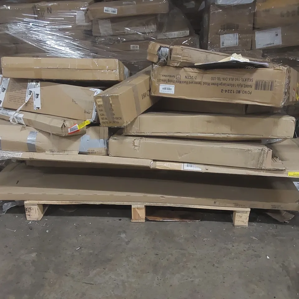 PALLET CONTAINING A LARGE QUANTITY OF ASSORTED FURNITURE PARTS ECT