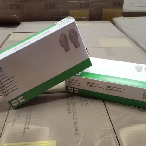 PALLET OF APPROXIMATELY 70 INTCO VINYL DISPOSABLE GLOVES 100PK BOXES - MEDIUM