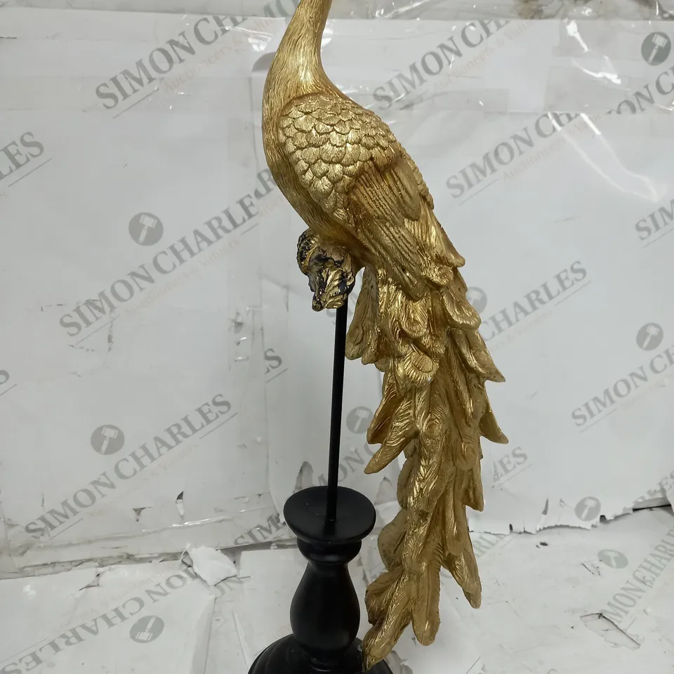 BOXED ALISON CORK GOLD PEACOCK DECOR