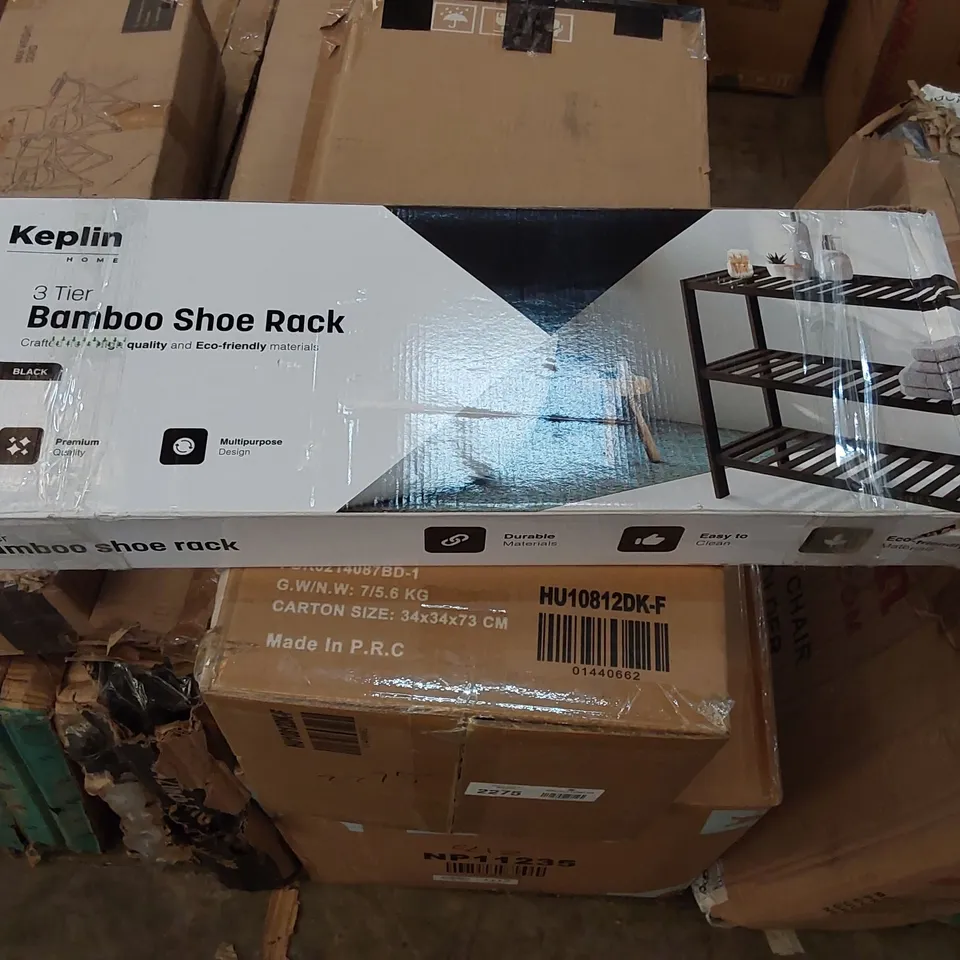 BOXED KEPLIN 3 TIER BAMBOO SHOE RACK 