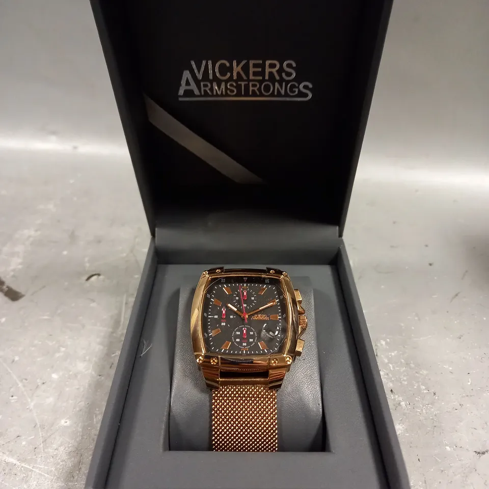 VICKERS ARMSTRONGS BEACON ROSE BLACK DIAL WATCH 