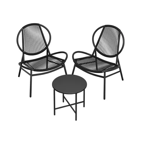 BOXED SONGMICS 3-PIECE GARDEN BISTRO SET INK BLACK