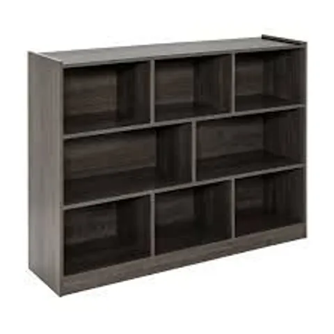 BOXED COSTWAY 8-CUBE STORAGE BOOKCASE WOODEN BOOKSHELF SIDE CABINET FREESTANDING DISPLAY RACK - GREY