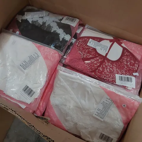 BOX CONTAINING A LARGE QUANTITY OF SEXY LINGERIE SETS