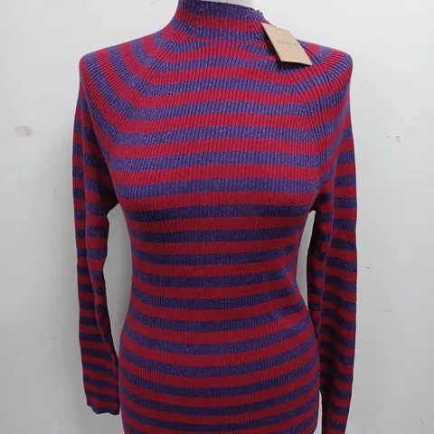 BODEN PURPLE/RED LONG SLEEVE JUMPER - L