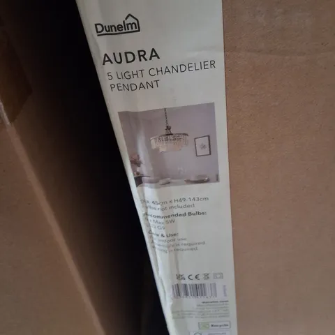 BOXED DUNELM AUDRA 5-LIGHT CHANDELIER PENDANT