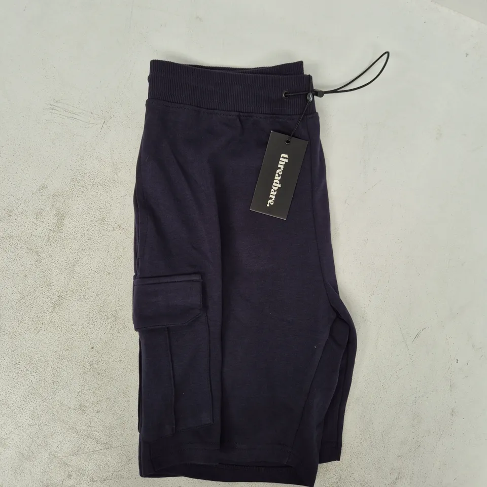 THREADBARE MEN'S FLEECE SHORTS IN NAVY SIZE MEDIUM