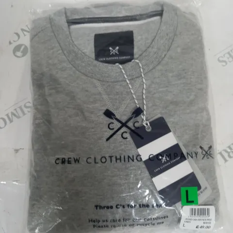 BAGGED CREW CLOTHING OXFORD OARS CREW NECL SWEATER - L