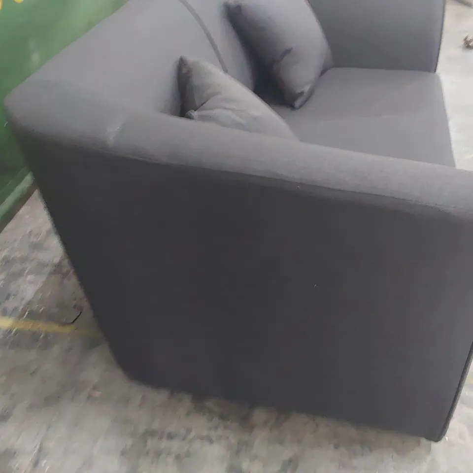 DESIGNER TWO SEATER SOFA CHARCOAL FABRIC 