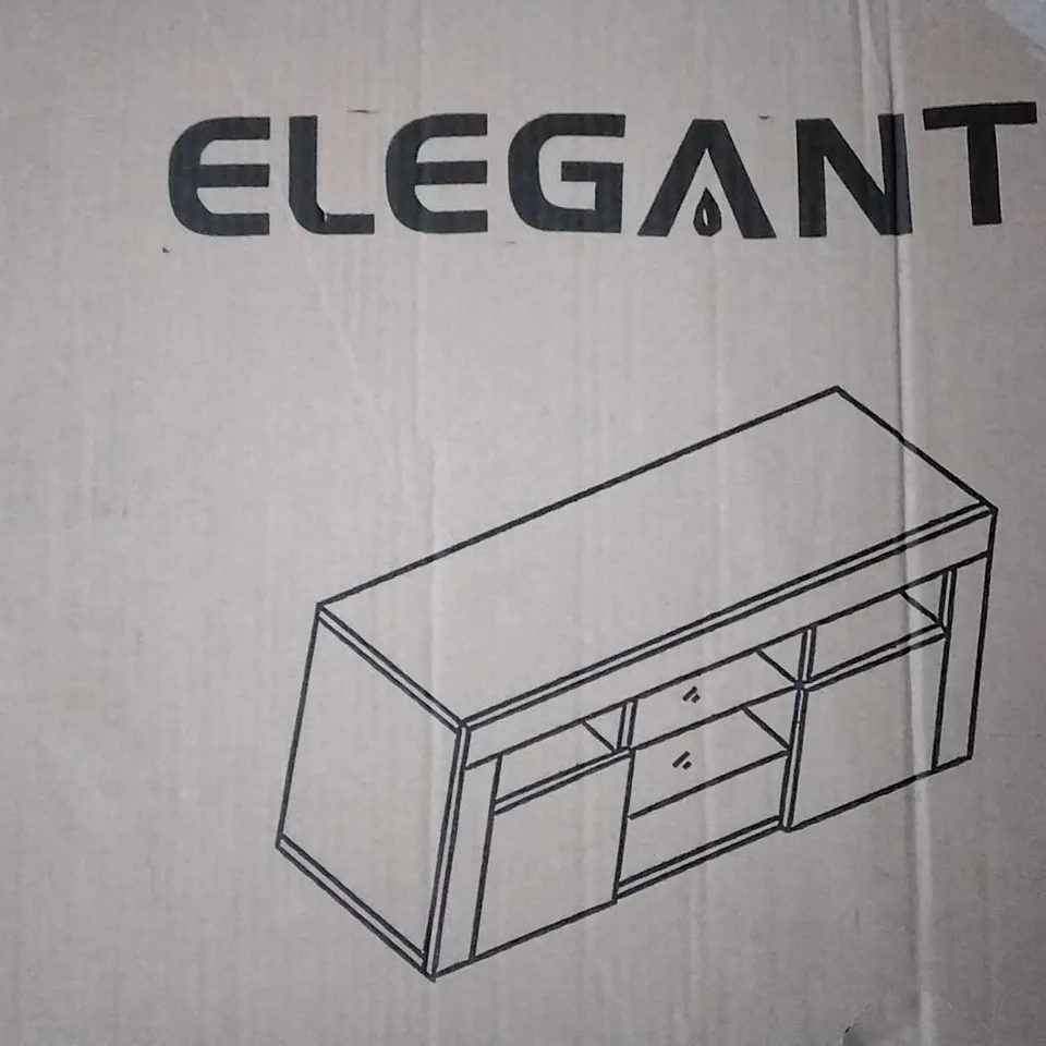 BOXED ELEGANT WHITE TV STAND (1 BOX)