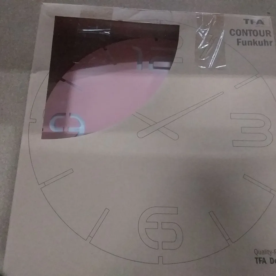 BOXED BIGUS 35CM SILENT WALL CLOCK PINK APRICOT