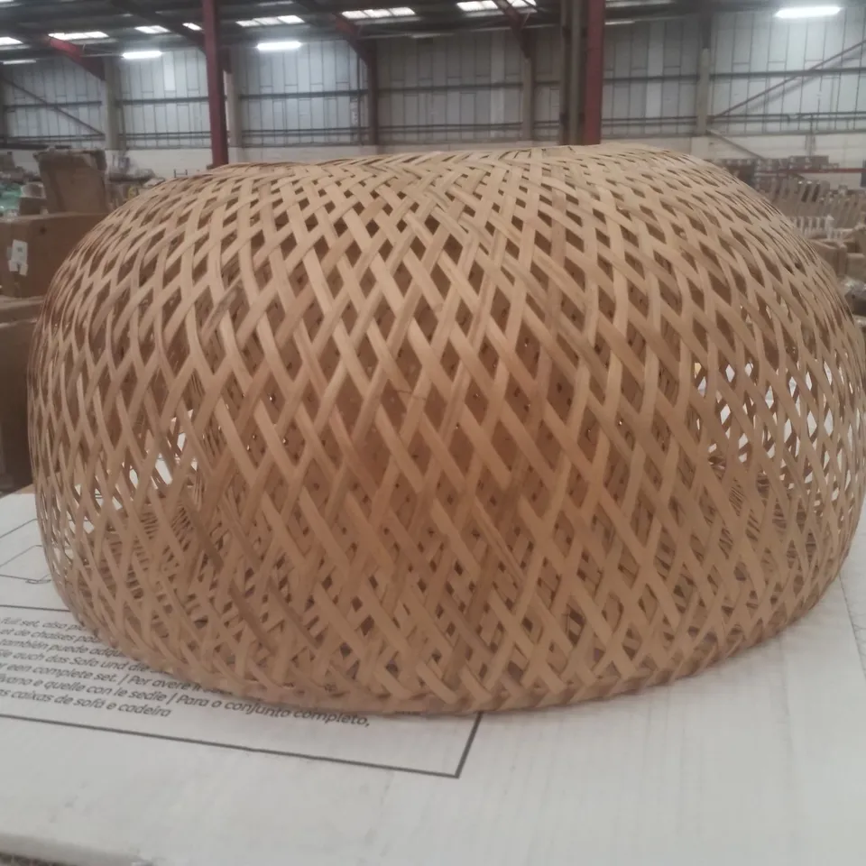 BOXED PERUGIA NATURAL BAMBOO DOMED SHADE