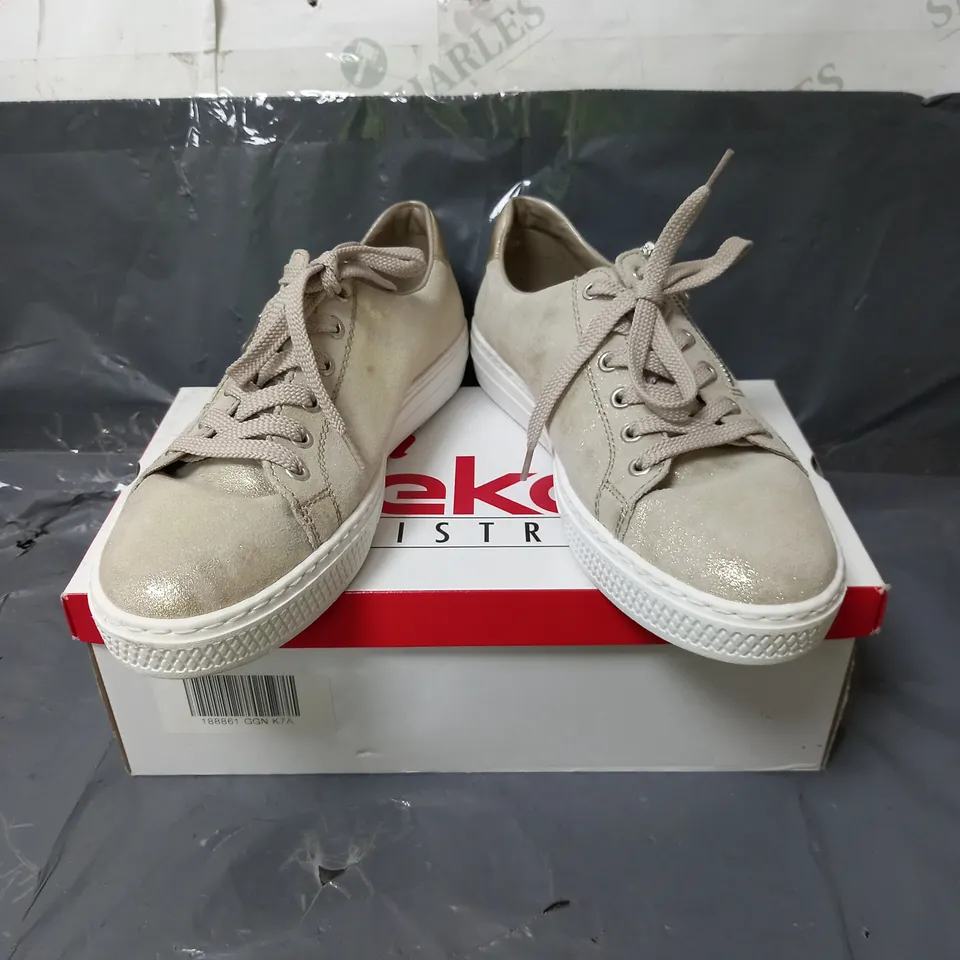 RIEKER ANTI-STRESS LACE UP PUMPS GOLD SIZE EU 41