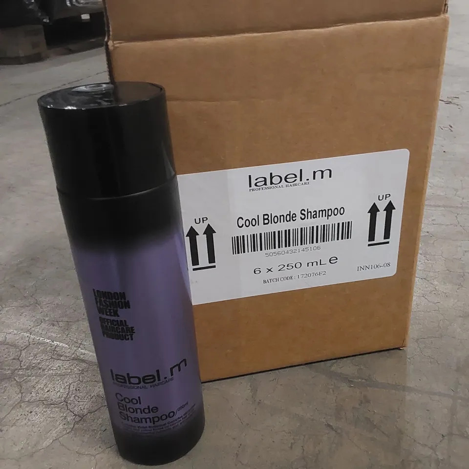 CAGE TO CONTAIN APPROX 170 X BOXES OF LABEL.M COOL BLONDE SHAMPOO - 6 X 250ml PER BOX // CAGE NOT INCLUDED 