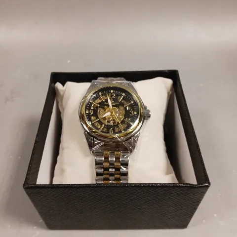 SAMUEL JOSEPH SKELETON JUBILEE TWO TONE WATCH 