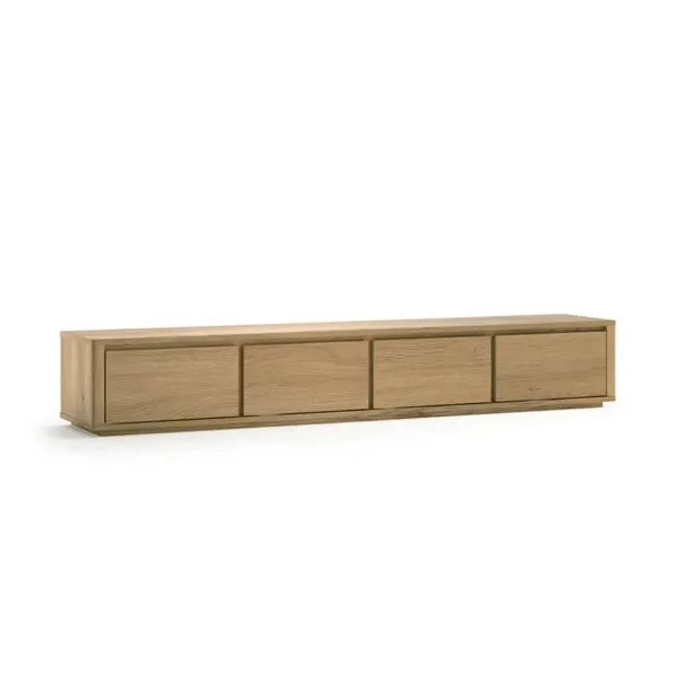 BOXED MALIK LOW SUPER WIDE LIGHT OAK TV UNIT FOR TVS UP TO 85" (1 BOX)