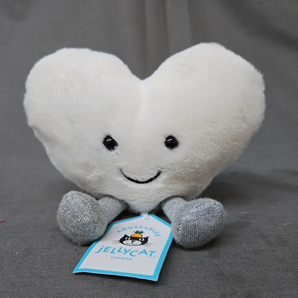 JELLYCAT I AM AMUSEABLE CREAM HEART SOFT PLUSH