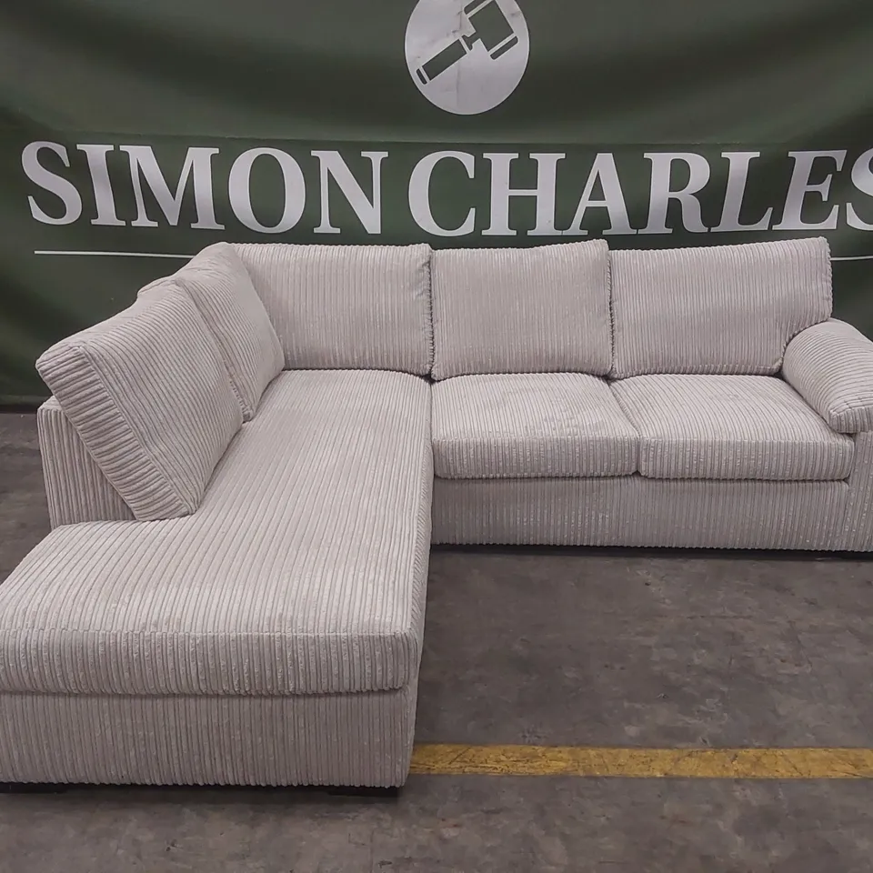 AMALFI STANDARD BACK LEFT HAND FABRIC CORNER CHAISE SOFA - SILVER RRP £949