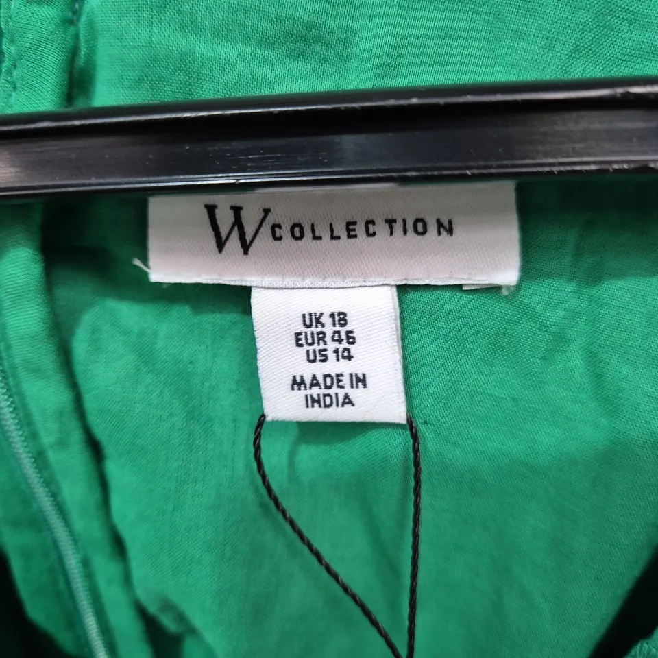 W COLLECTION GREEN LACE DRESS, UK 18