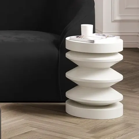 BOXED LPD IRIS SIDE TABLE - WHITE (1 BOX)