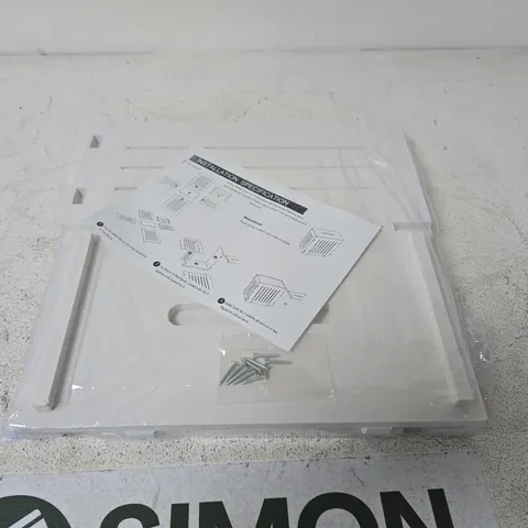 WHITE MOUNTING PANEL WITH HARDWARE AND INSTALLATION SHEET (UNIDENTIFIED)