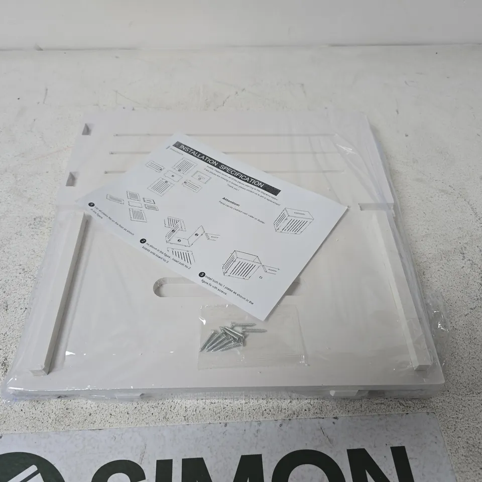 WHITE MOUNTING PANEL WITH HARDWARE AND INSTALLATION SHEET (UNIDENTIFIED)