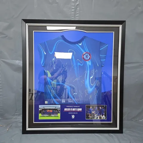 FRAMED CHELSEA FOOTBALL CLUB SIGNATURE SHIRT SEASON 24-25 WITH SCARF - COLLECTION ONLY 