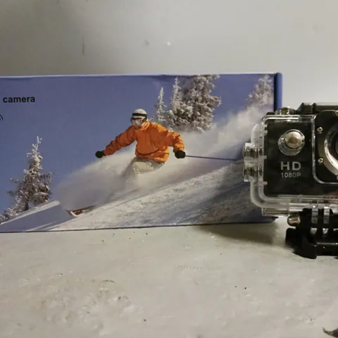 BOXED UNBRANDED ACTION CAMERA WITH MOUNT 