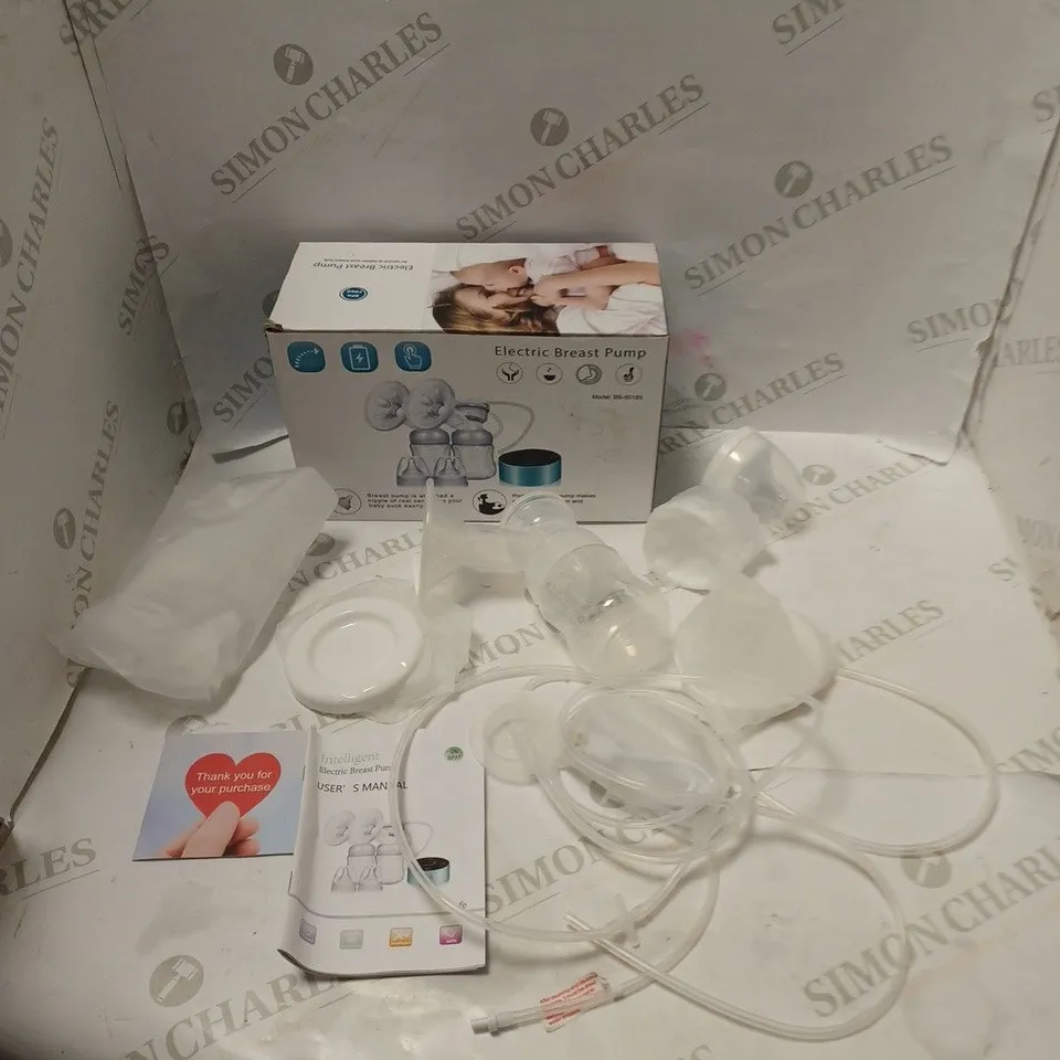 BOXED ELECTRIC BREAST PUMP WITH ACCESSORIES, USB CABLE AND USER MANUAL