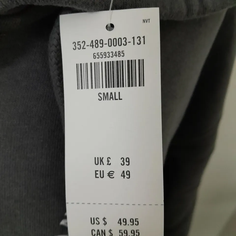 HOLLISTER GREY ZIP THROUGH HOODIE - SMALL
