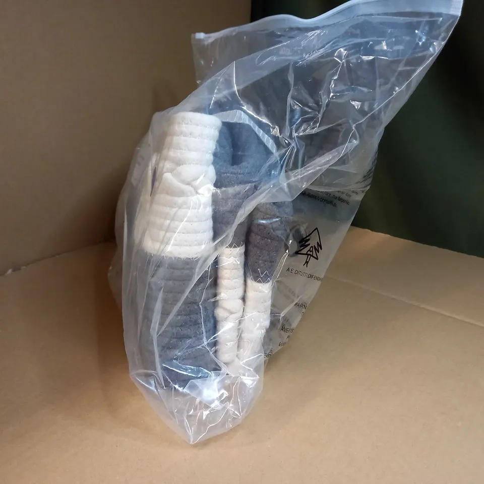 DESIGNER GREY/WHITE COTTON ROPE BASKET SET