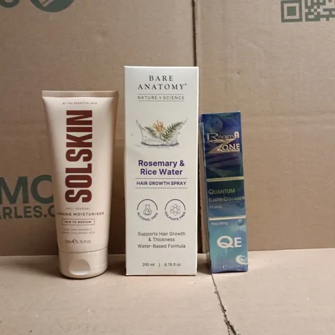 APPROXIMATELY 12 ASSORTED COSMETIC ITEMS TO INCLUDE SOL SKIN, BARE ANATOMY, ETC - COLLECTION ONLY