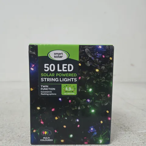 SMART SOLAR 50 LED SOLAR POWERED STRING LIGHTS β MULTI-COLOURED