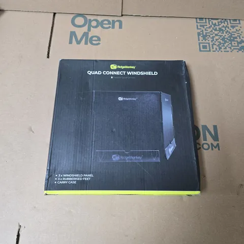 RIDGEMONKEY QUAD CONNECT WINDSHIELD – 3 WINDSCREEN PANELS WITH CARRY CASE (BOXED)