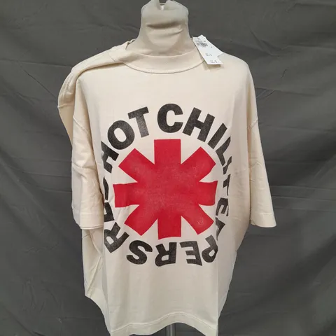 ABERCROMBIE & FITCH TAN RED HOT CHILI PEPPERS T-SHIRT - XL
