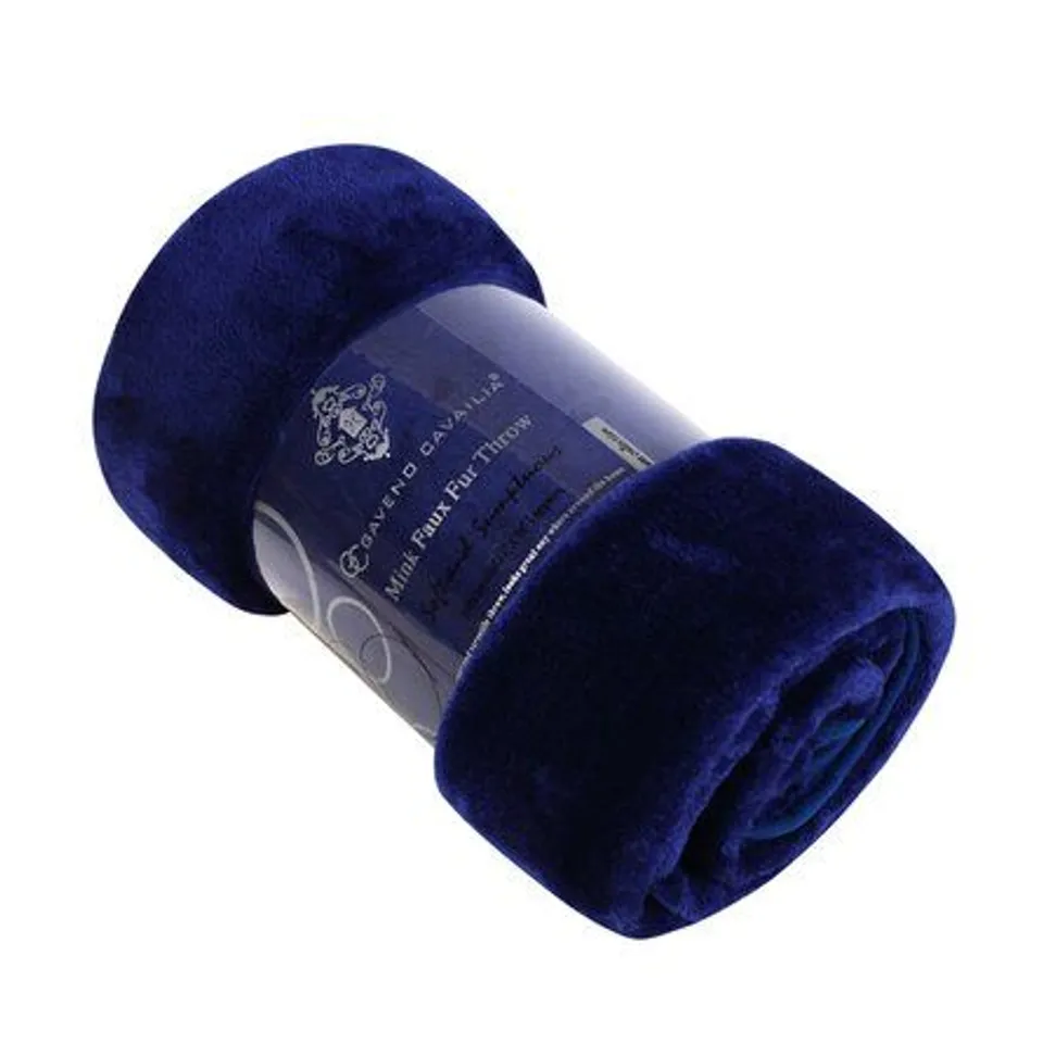MINK FAUX FUR BLANKET BLUE/PURPLE - 150CM X 200CM 