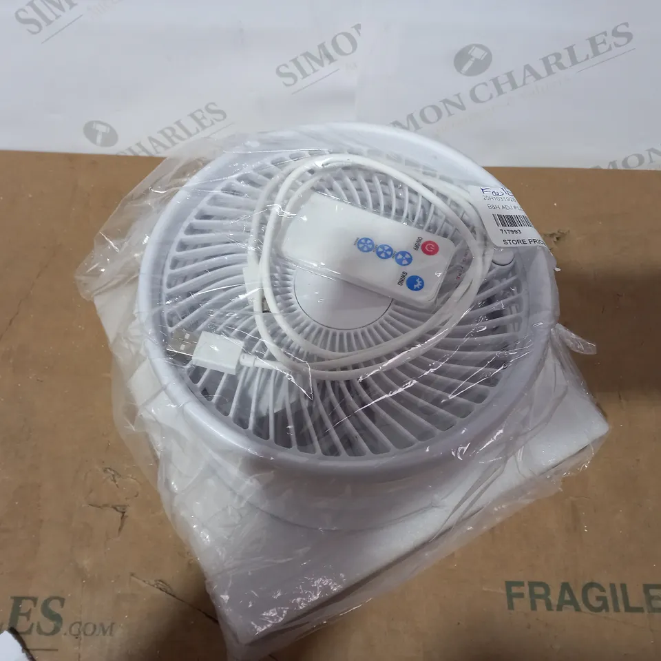 BELL & HOWELL OSCILLATING ADJUSTABLE FOLDING RECHARGEABLE STAND FAN