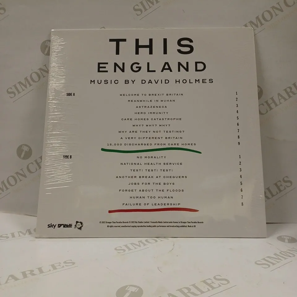 SEALED DAVID HOLMES - THIS ENGLAND (ORIGINAL SOUNDTRACK) [RED VINYL]