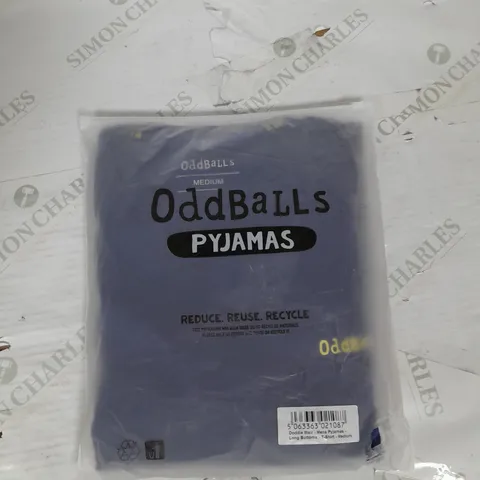 ODDBALLS MENS PYJAMAS LONG BOTTOMS AND TSHIRT IN NAVY SIZE M